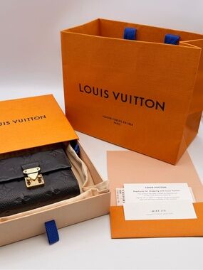 Louis Vuitton Black Metis Wallet with Gold Hardware